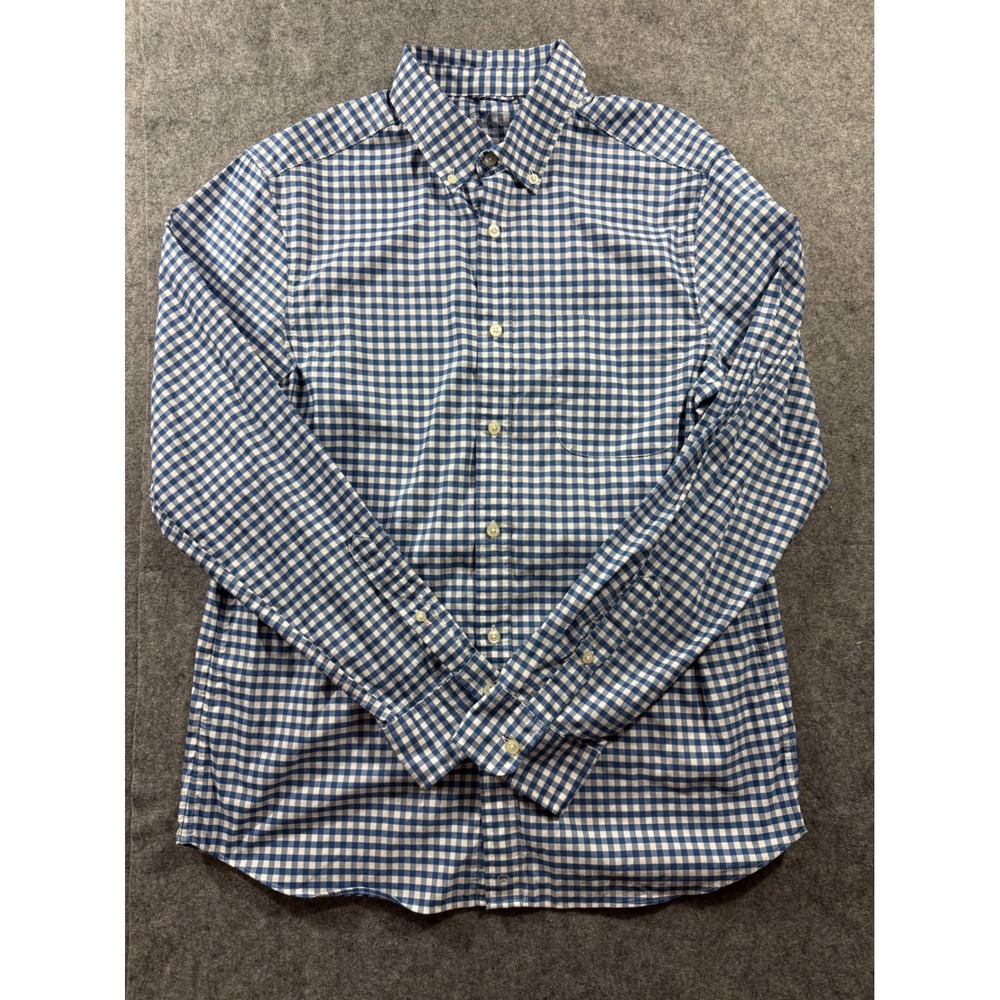Vineyard Vines Mens Medium Blue Gingham On-The-Go Performance Button Down Shirt
